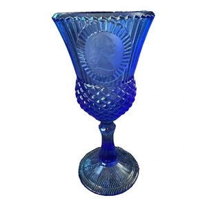 Vintage Avon Fostoria George Washington Cobalt Blue Goblet